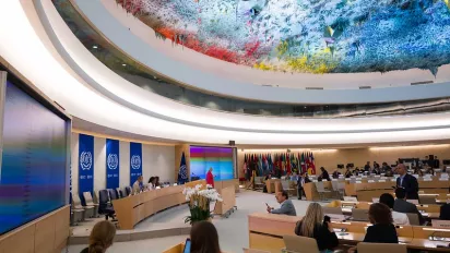 Image of the room for the vote on the elections for the Governing Body