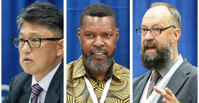 Shingo Miyake, Joni Musabayana and John Bliek at UNCTAD 2024